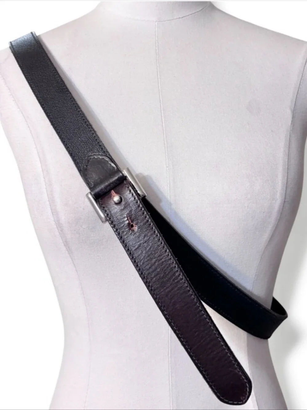 GIANNI VERSACE Dark Brown Minimalist Stud Belt Size 40 VINTAGE 90sVINTAGE 1990